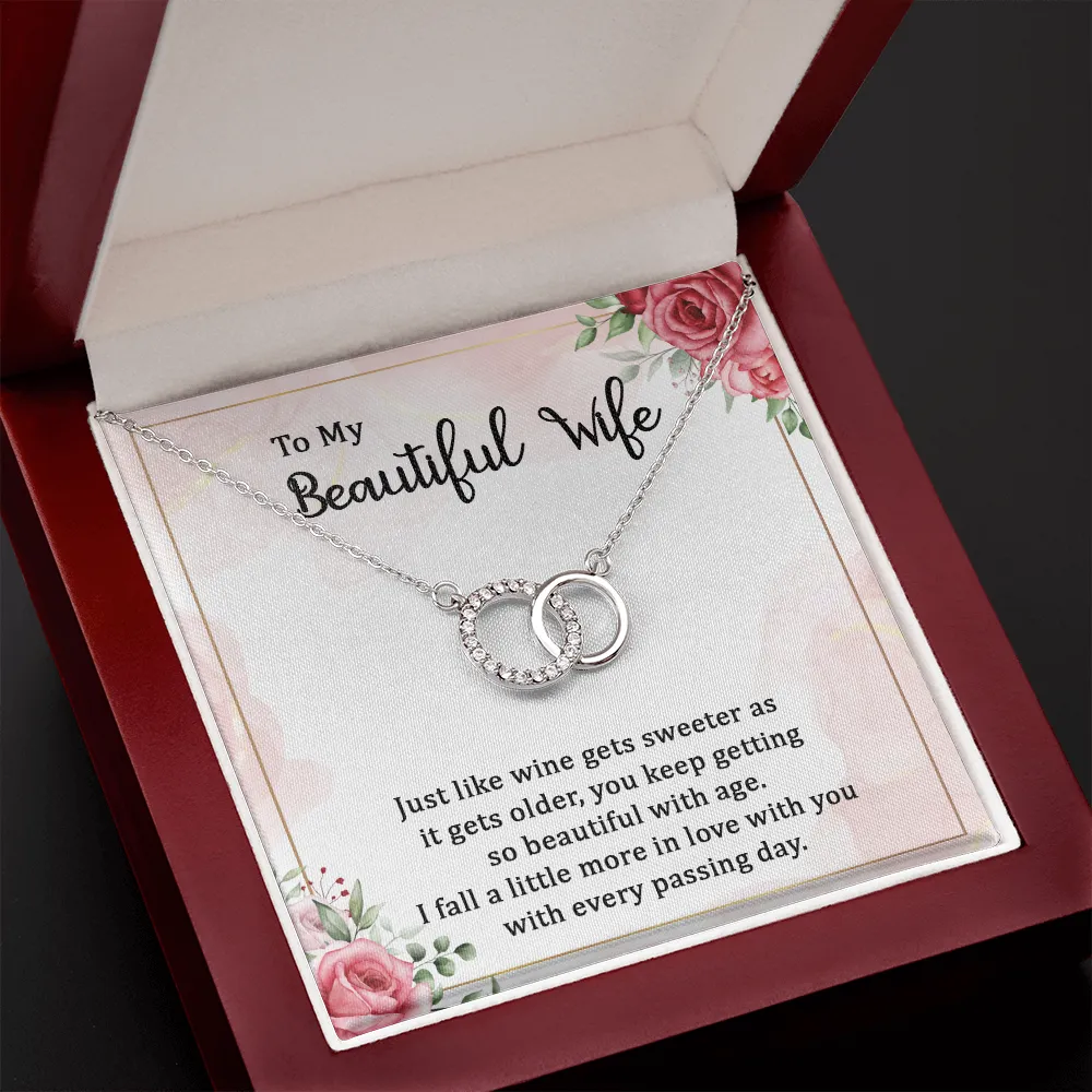 Love you more every passing day-Perfect Pair Circle Necklace for Wife