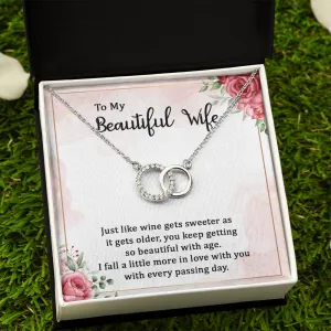 Love you more every passing day-Perfect Pair Circle Necklace for Wife