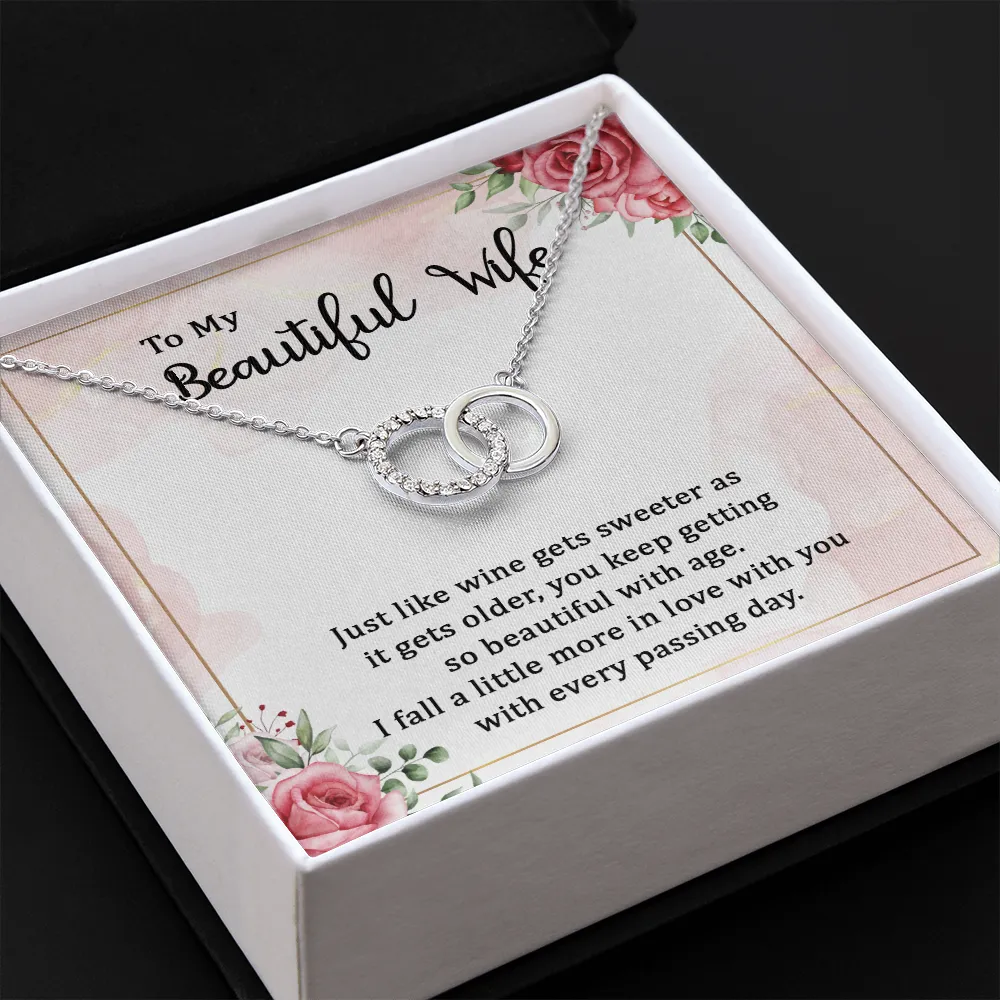 Love you more every passing day-Perfect Pair Circle Necklace for Wife