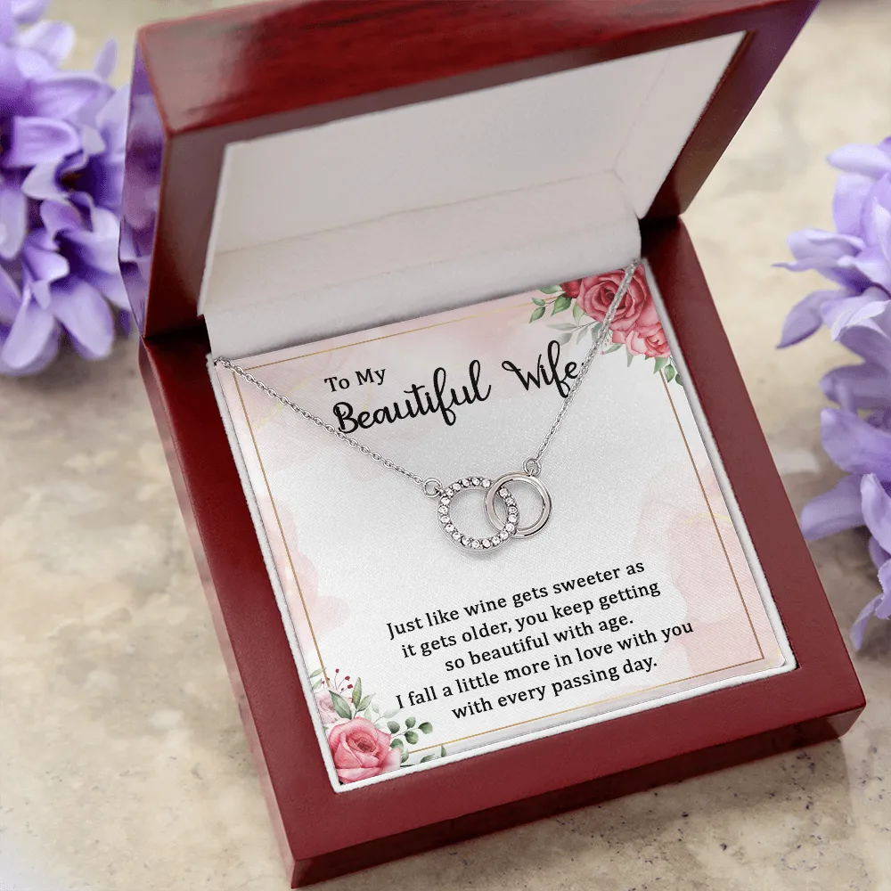 Love you more every passing day-Perfect Pair Circle Necklace for Wife