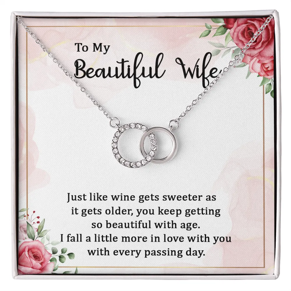 Love you more every passing day-Perfect Pair Circle Necklace for Wife