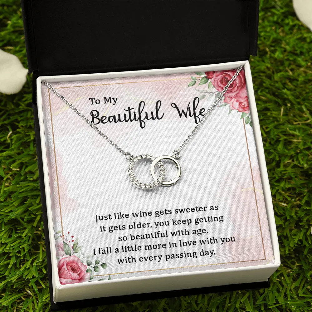 Love you more every passing day-Perfect Pair Circle Necklace for Wife
