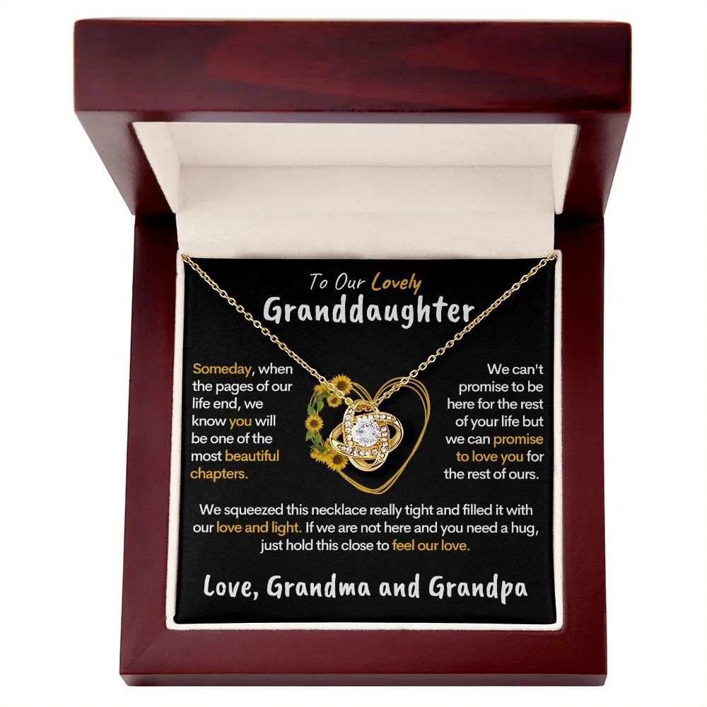 Lovely Granddaughter - Promise to Love You | Beautiful 14k Gold & Steel Necklace