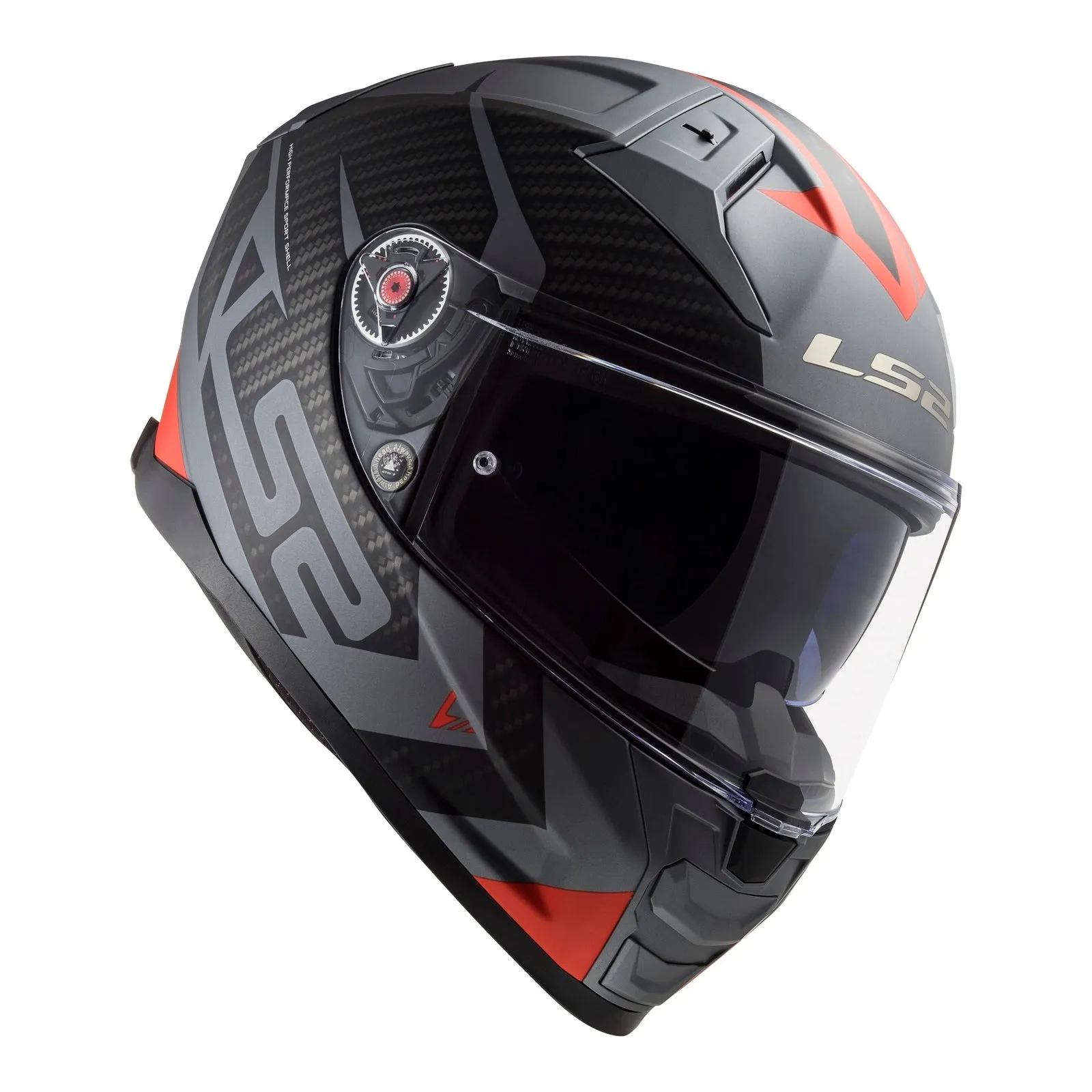 LS2 F881 Vector II Splitter Helmets - Matte Titanium / Red