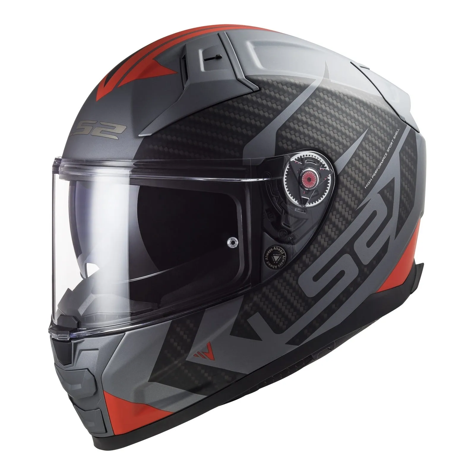 LS2 F881 Vector II Splitter Helmets - Matte Titanium / Red