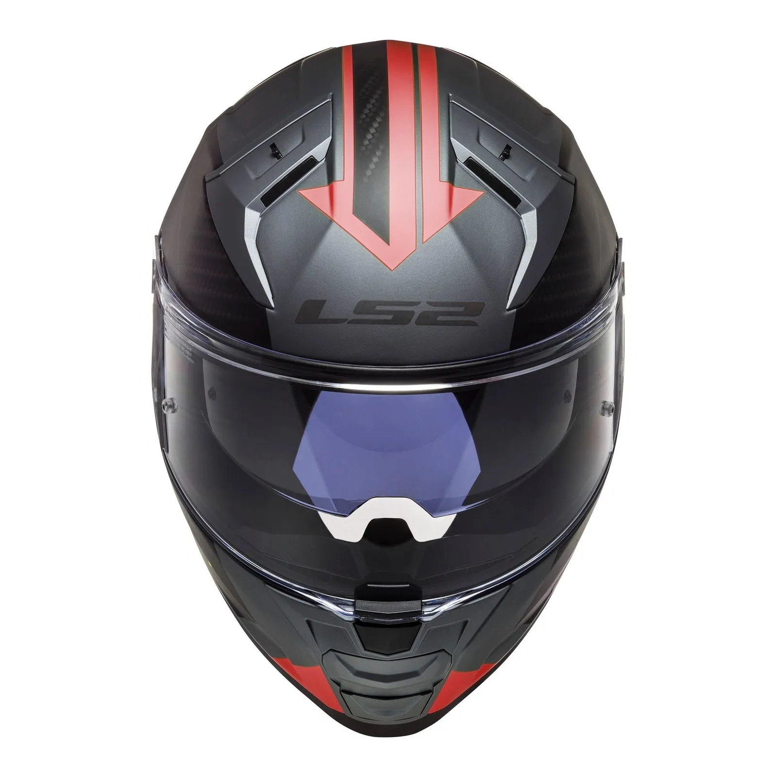 LS2 F881 Vector II Splitter Helmets - Matte Titanium / Red