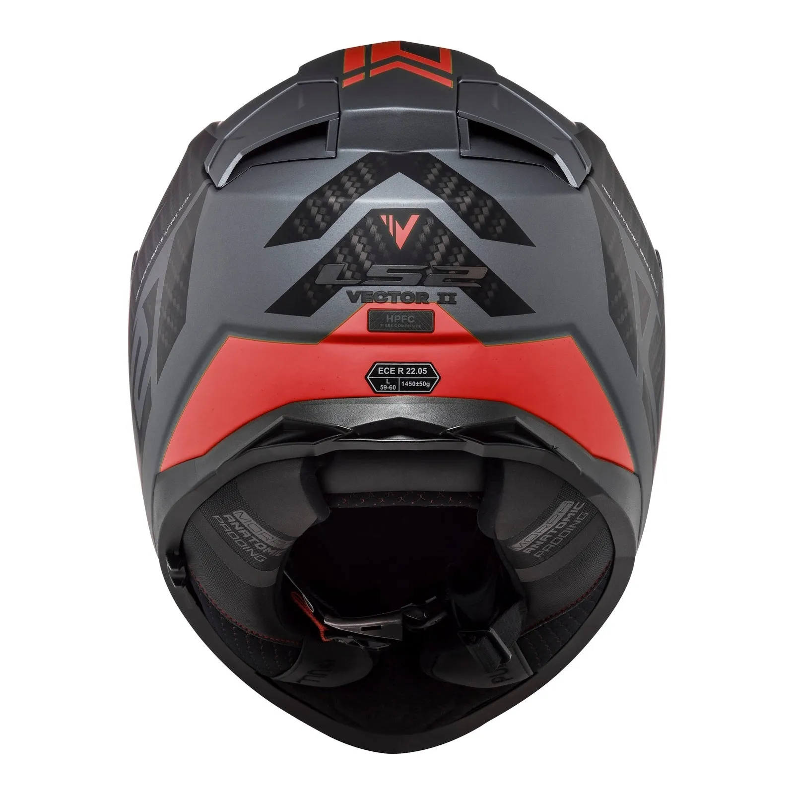 LS2 F881 Vector II Splitter Helmets - Matte Titanium / Red