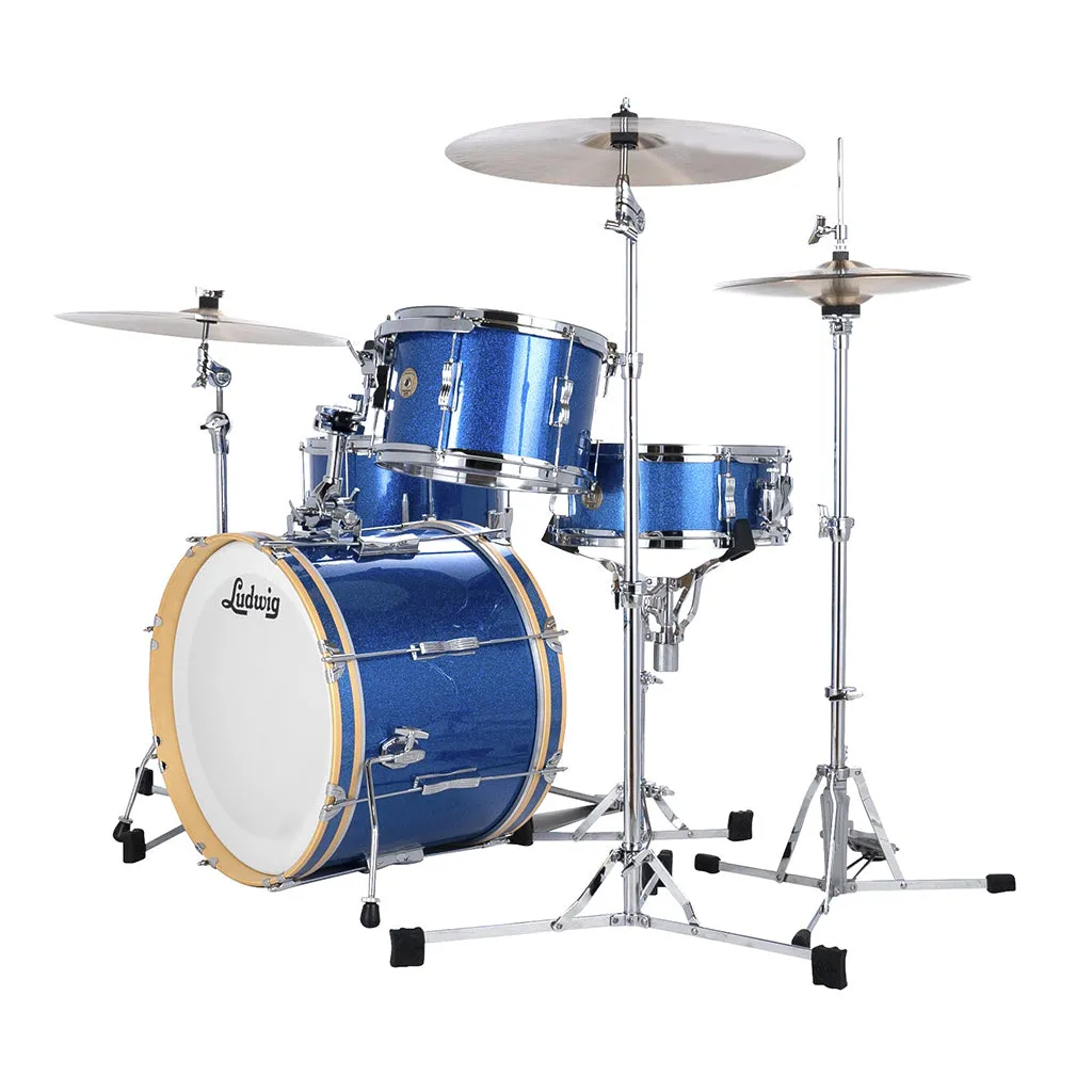 Ludwig Continental Club 20" Downbeat Plus 4-Piece Shell Pack - Blue Sparkle