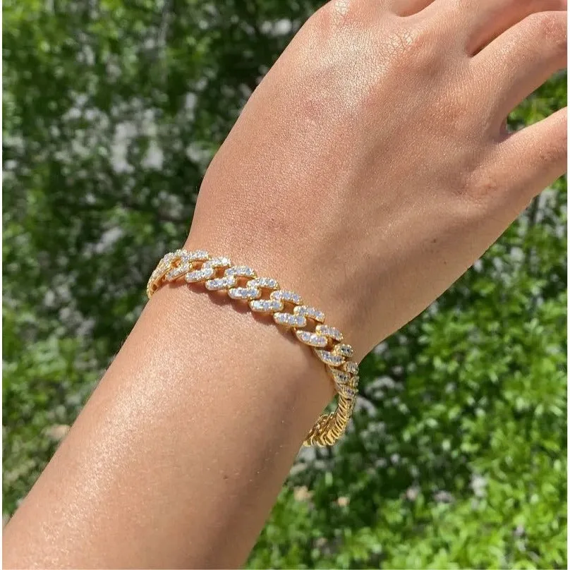 Luxe Gold Iced Out Cuban Link Bracelet