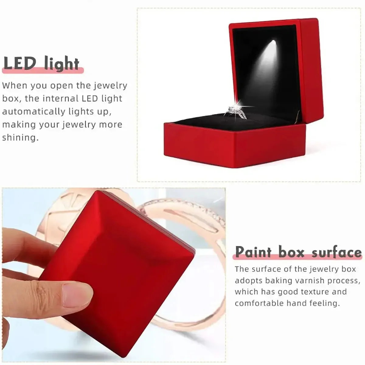 Luxurious LED Light Ring Box for Special Occasions