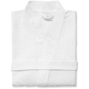 Luxurious Waffle Kimono Robe / White / 52" Length by The Turkish Towel Company