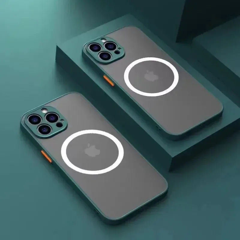 Luxury Matte Magnetic Magsafe Wireless Charging Case For iPhone