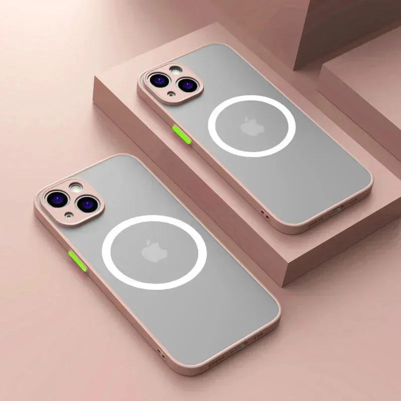 Luxury Matte Magnetic Magsafe Wireless Charging Case For iPhone