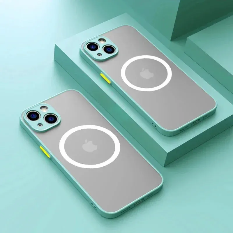Luxury Matte Magnetic Magsafe Wireless Charging Case For iPhone