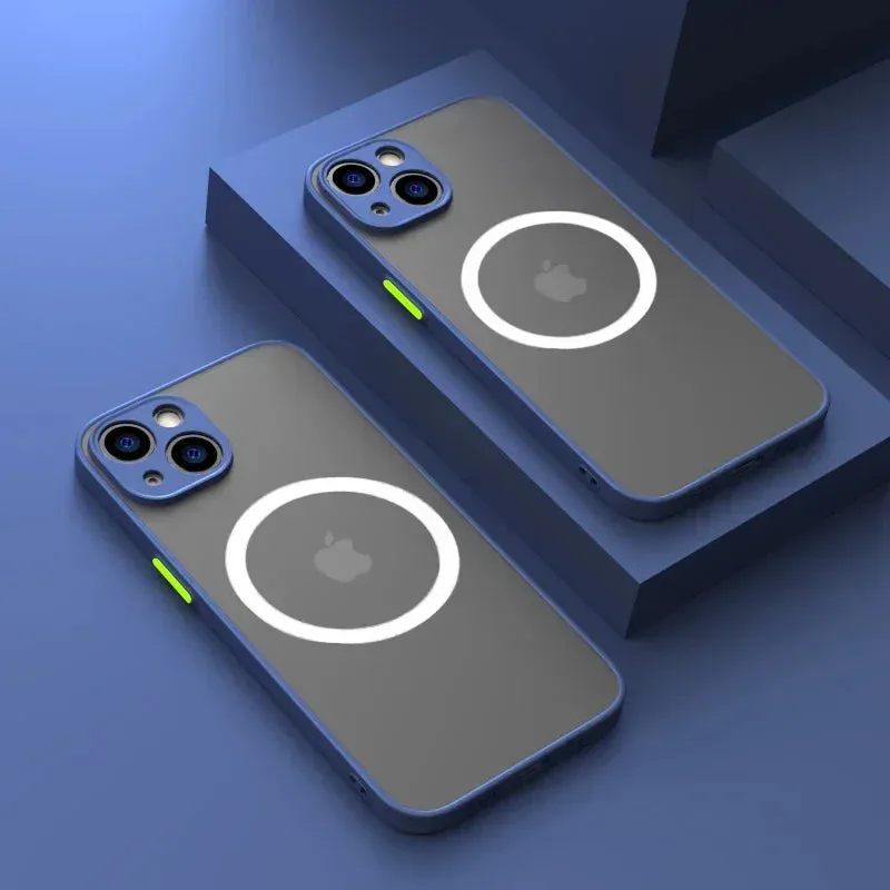 Luxury Matte Magnetic Magsafe Wireless Charging Case For iPhone