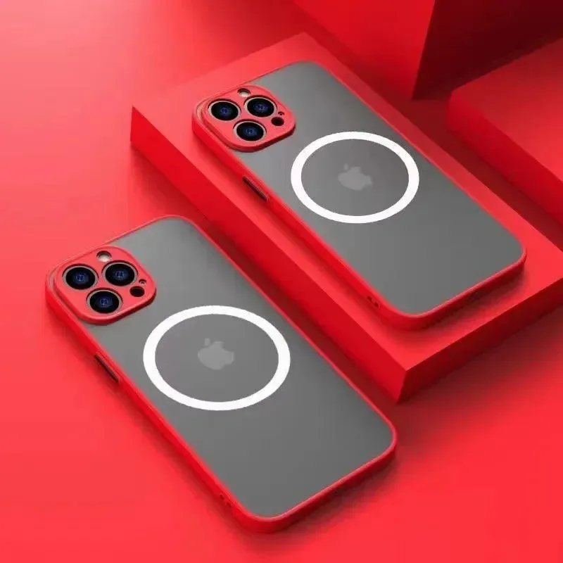 Luxury Matte Magnetic Magsafe Wireless Charging Case For iPhone