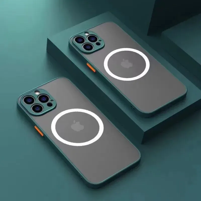 Luxury Matte Magnetic  Magsafe Wireless Charging Case For iPhone