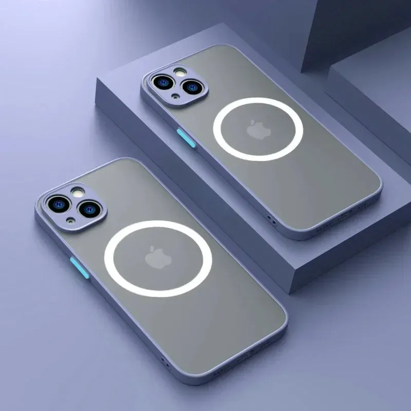 Luxury Matte Magnetic Magsafe Wireless Charging Case For iPhone