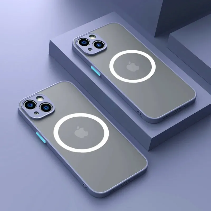Luxury Matte Magnetic  Magsafe Wireless Charging Case For iPhone