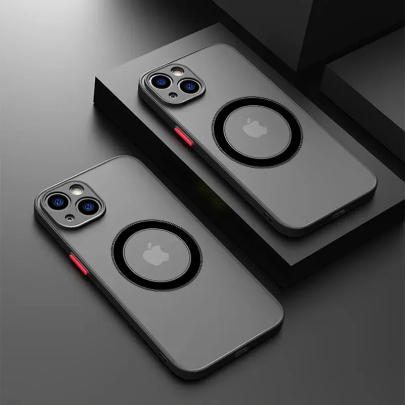 Luxury Matte Magnetic  Magsafe Wireless Charging Case For iPhone
