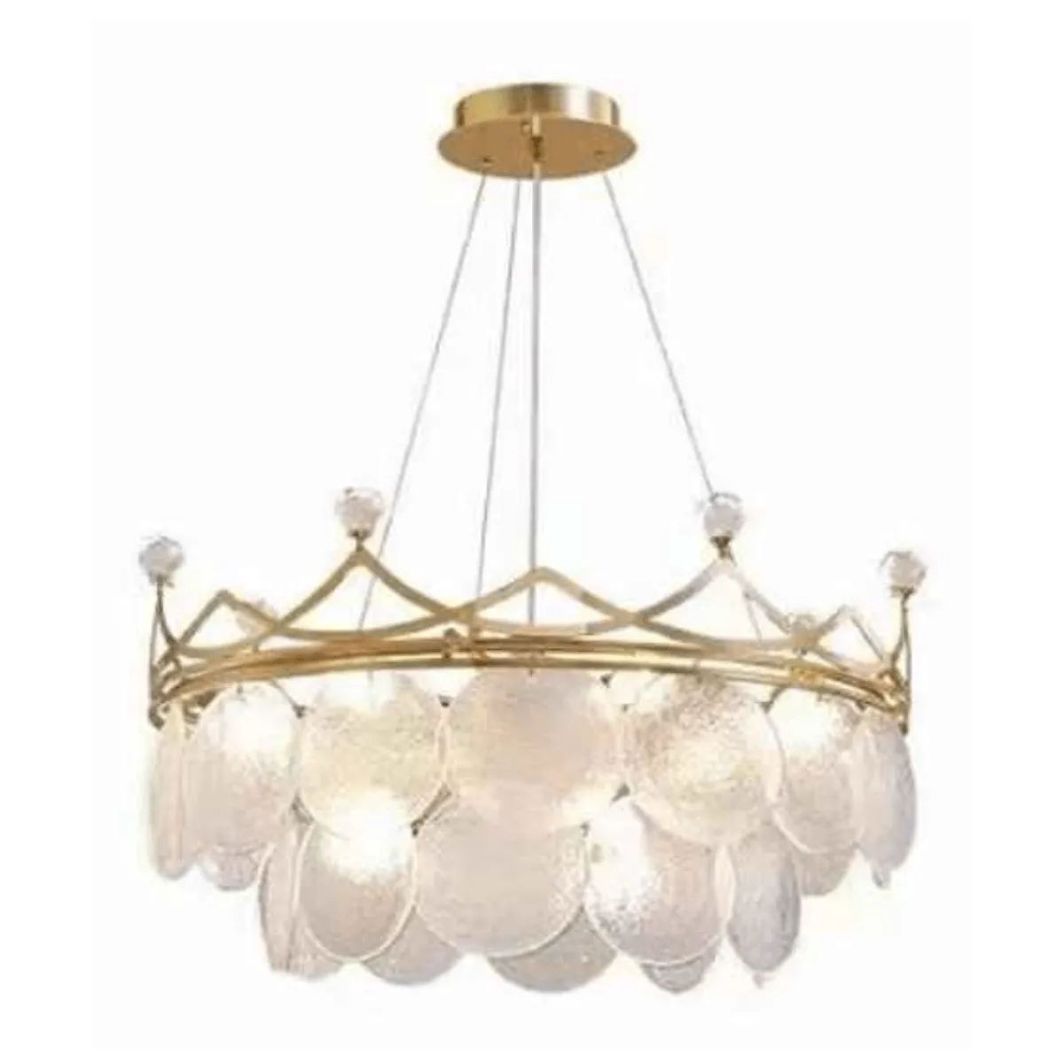 Luxury Modern LED Crystal Crown Glass Pendant Chandelier 60cm - CL-09