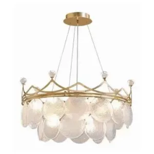 Luxury Modern LED Crystal Crown Glass Pendant Chandelier 60cm - CL-09