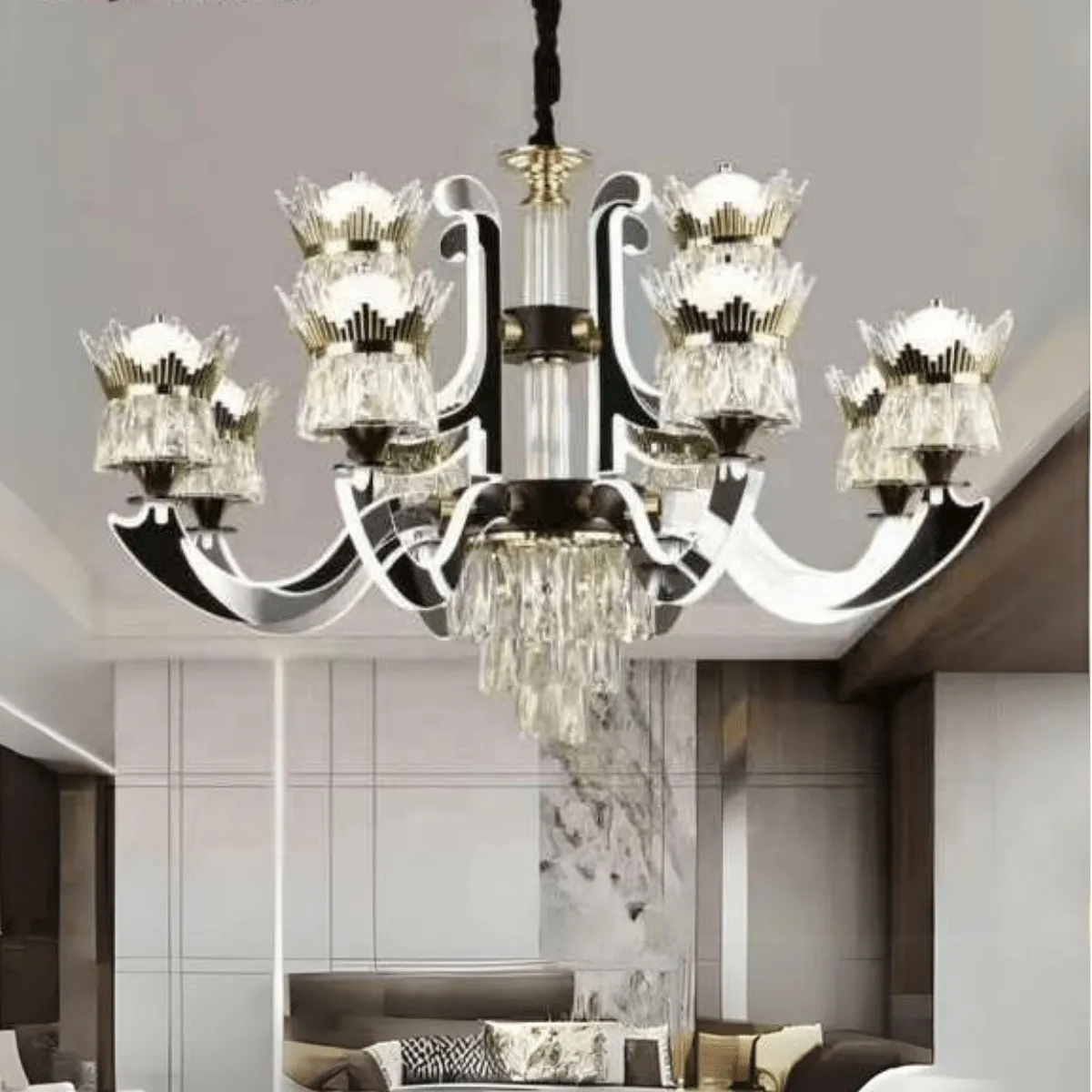 Luxury Modern LED Sputnik Glass Crystal 12 Heads Ceiling Pendant Chandelier - CL-19-12