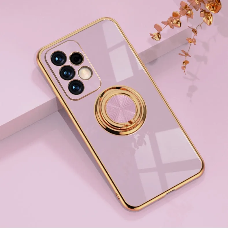 Luxury Plating Case for Samsung Galaxy With Ring Holder Kickstand