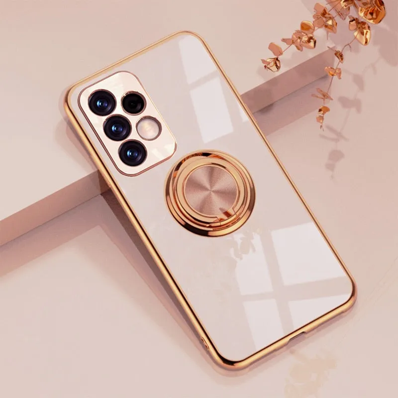 Luxury Plating Case for Samsung Galaxy With Ring Holder Kickstand