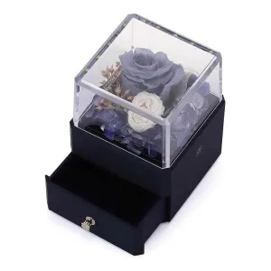 Luxury Real Flower Jewelry Box for Gift with LED Lights