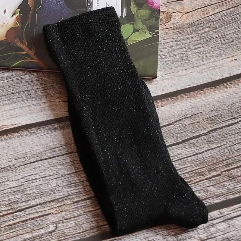 Luxury Shiny Gold & Silver Silk Socks