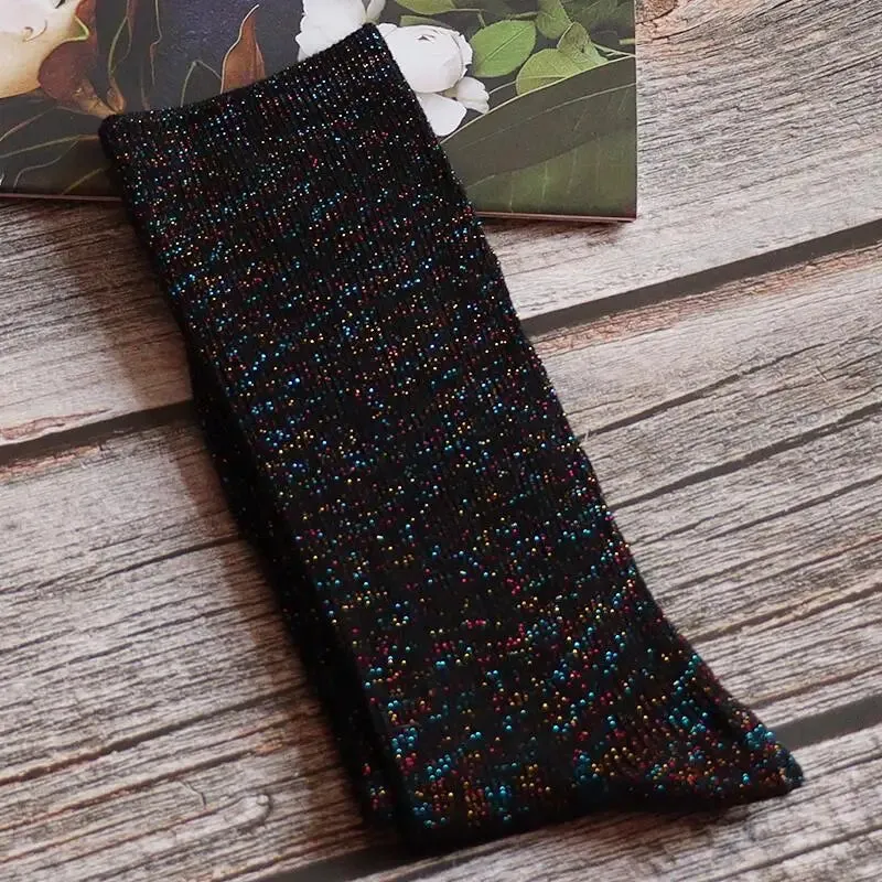 Luxury Shiny Gold & Silver Silk Socks