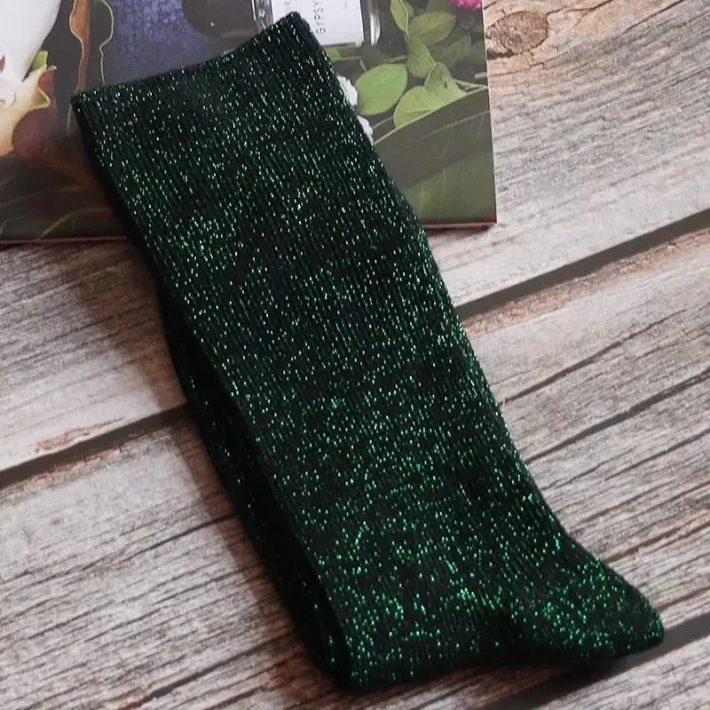 Luxury Shiny Gold & Silver Silk Socks