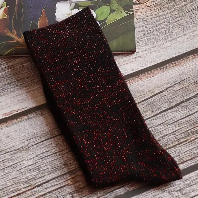 Luxury Shiny Gold & Silver Silk Socks