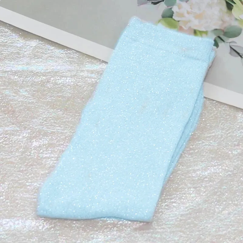 Luxury Shiny Gold & Silver Silk Socks
