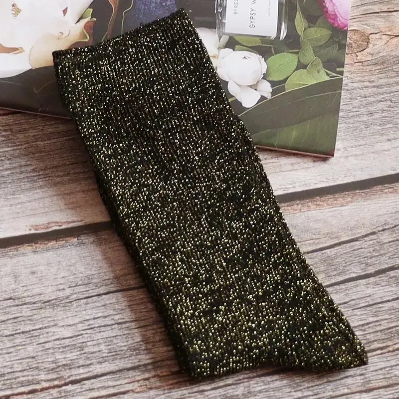 Luxury Shiny Gold & Silver Silk Socks