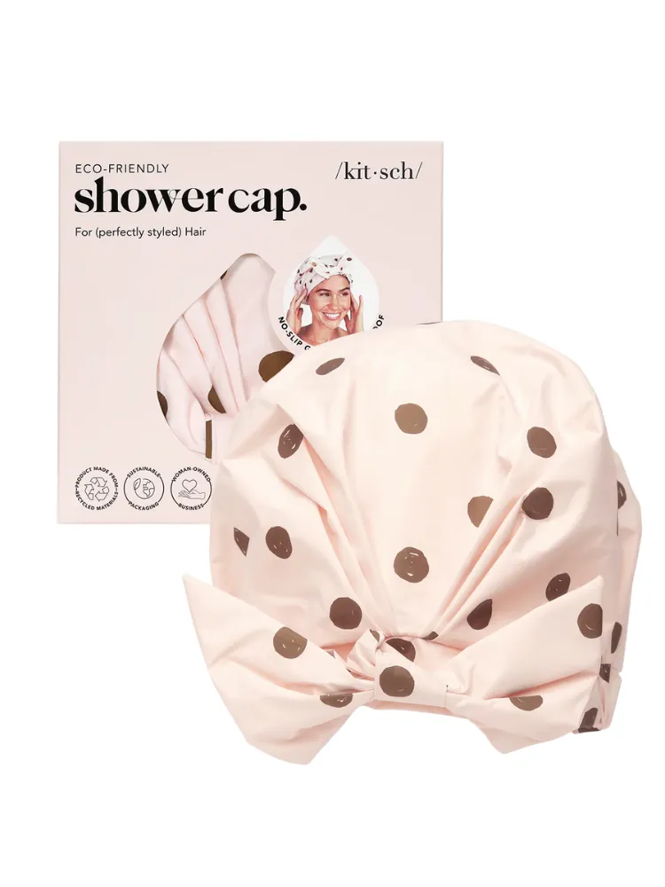 Luxury Shower Cap - Blush Dot