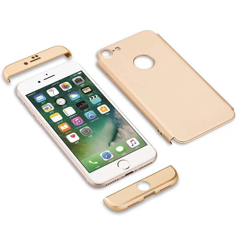 Luxury Slim 3 in 1 Hybrid Armor Hard Case For Apple iphone 6 Plus/6s Plus Full Body 360 Degree Protection Back Cover Case Black