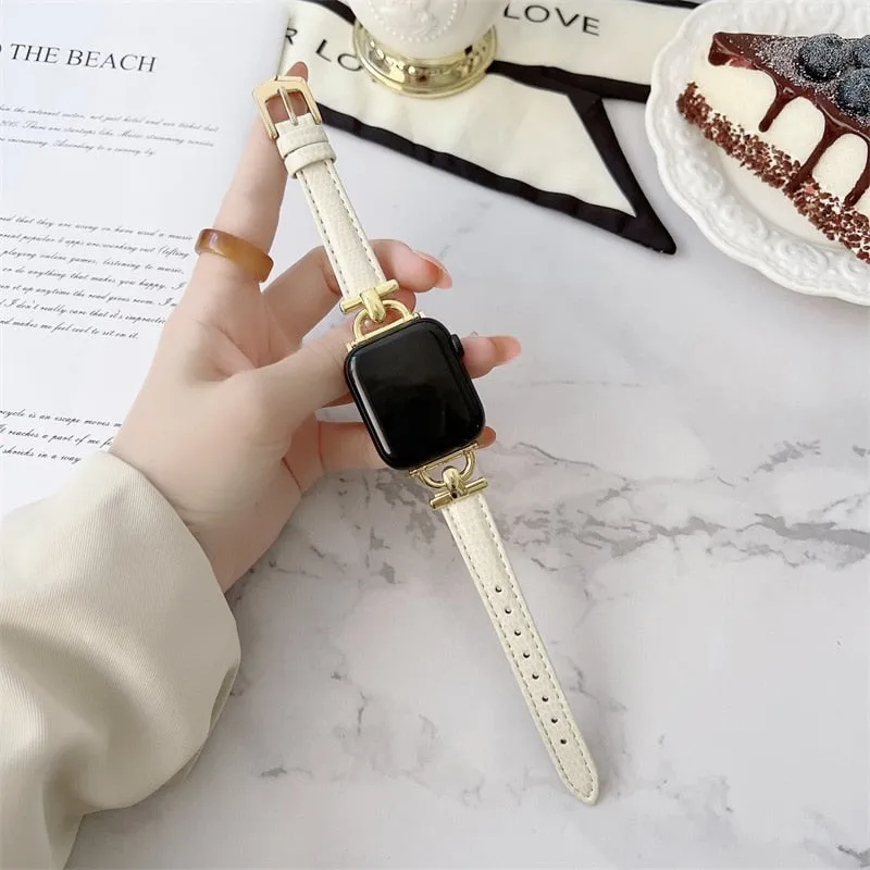 Luxury Slim Leather Apple Watch Band