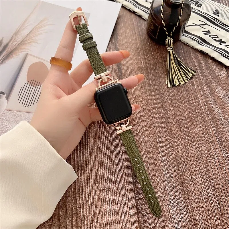 Luxury Slim Leather Apple Watch Band