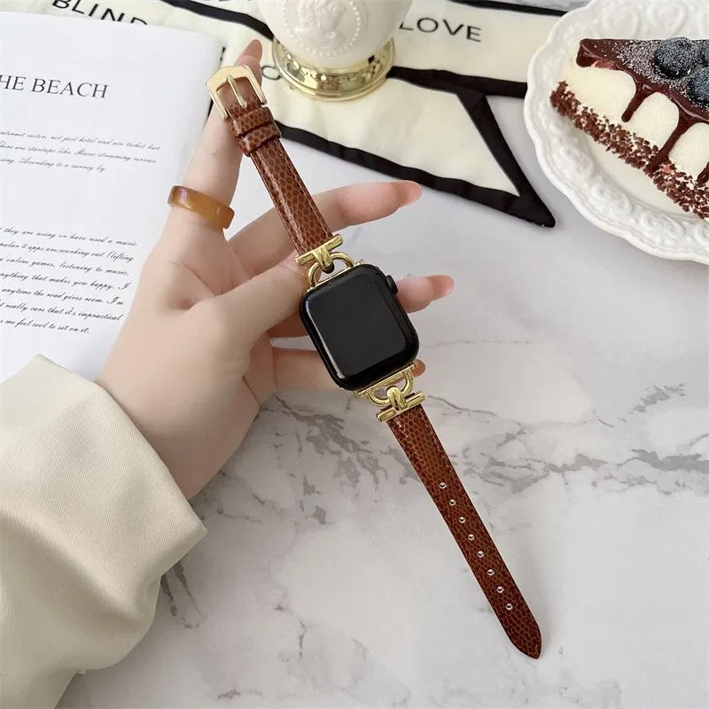 Luxury Slim Leather Apple Watch Band