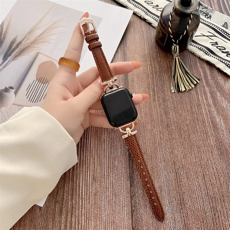 Luxury Slim Leather Apple Watch Band