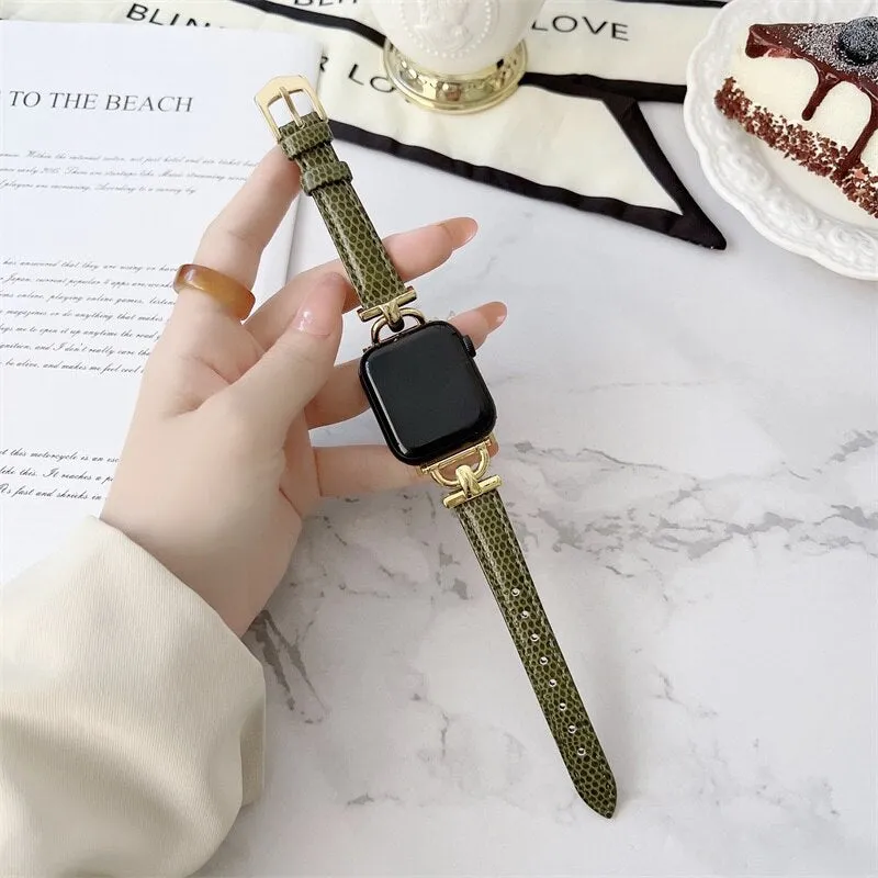 Luxury Slim Leather Apple Watch Band