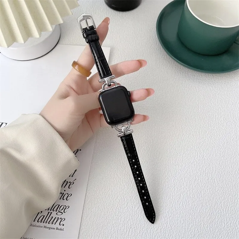 Luxury Slim Leather Apple Watch Band