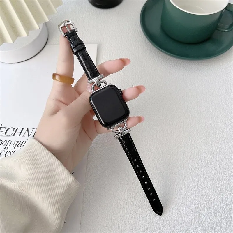 Luxury Slim Leather Apple Watch Band