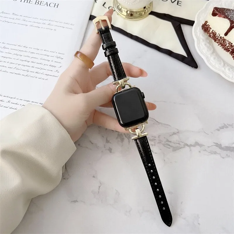 Luxury Slim Leather Apple Watch Band