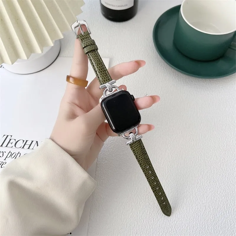 Luxury Slim Leather Apple Watch Band
