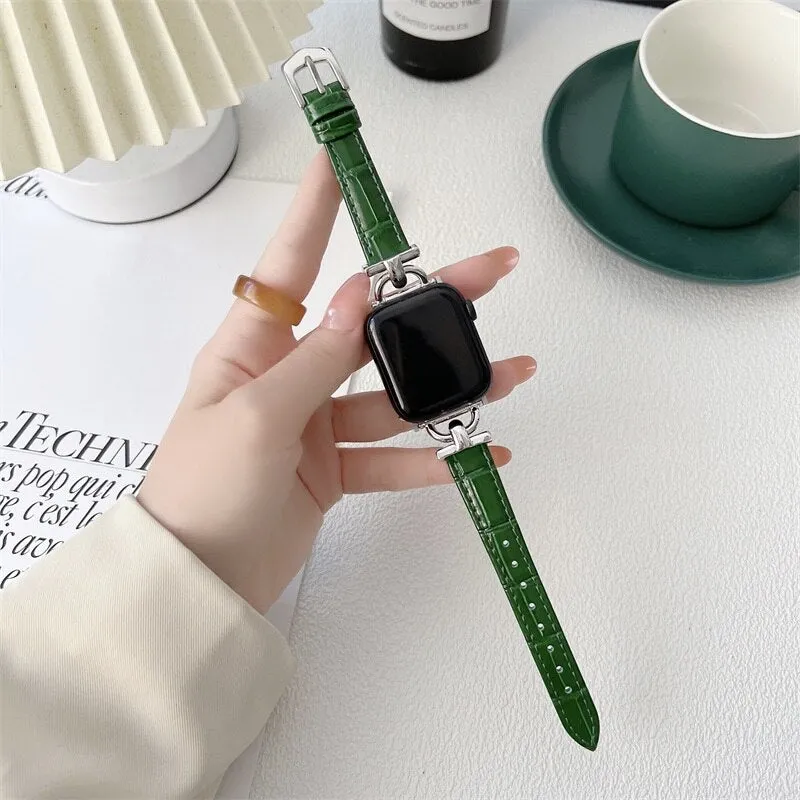 Luxury Slim Leather Apple Watch Band