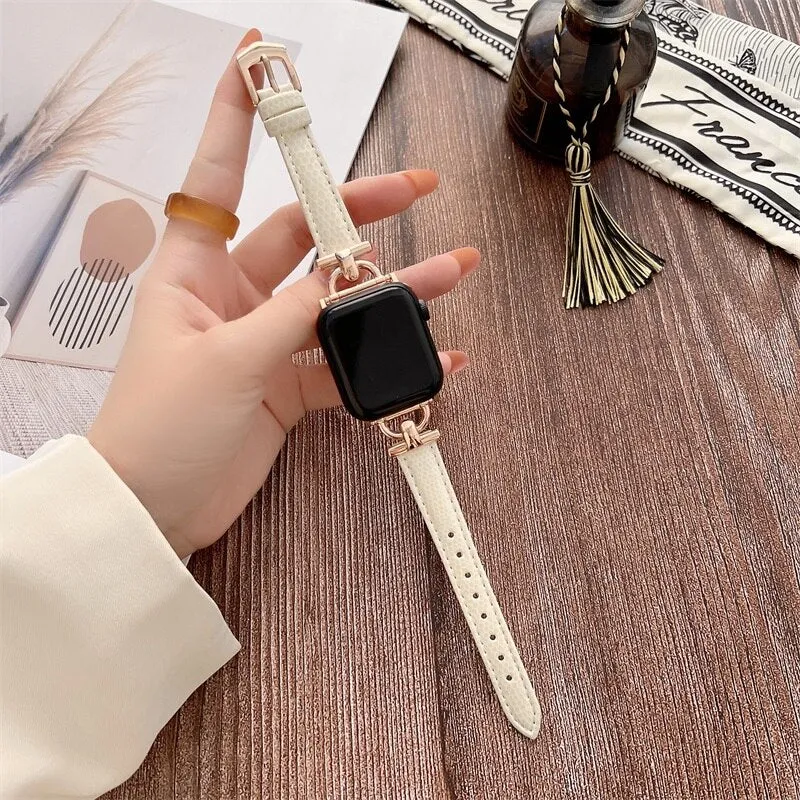 Luxury Slim Leather Apple Watch Band