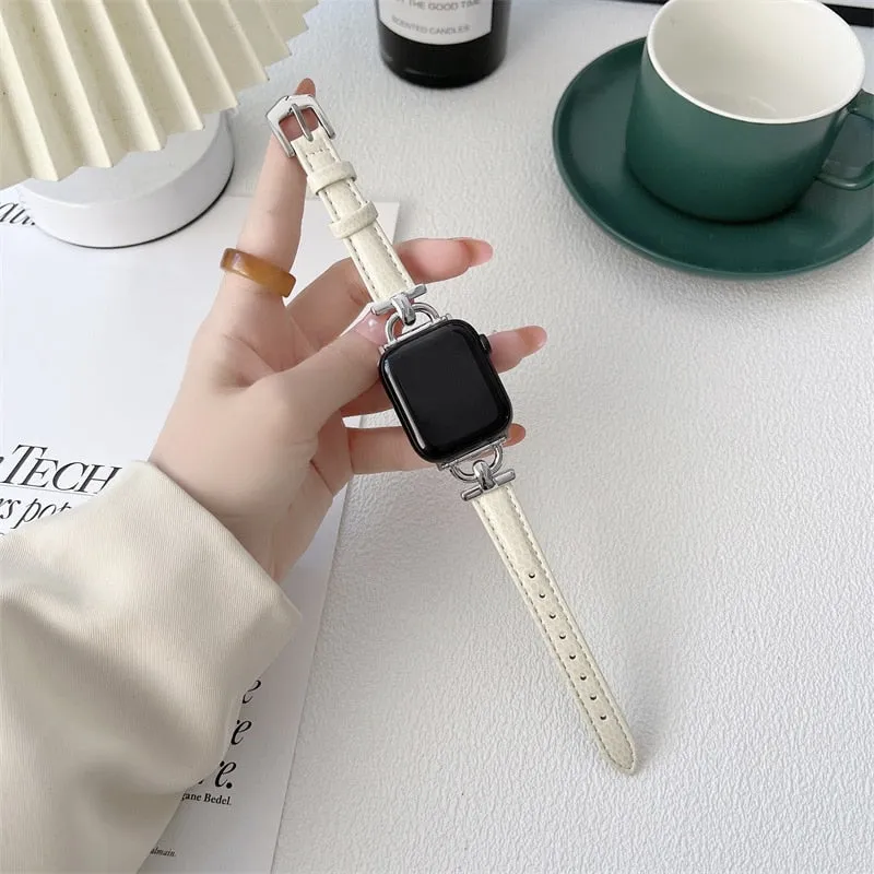 Luxury Slim Leather Apple Watch Band